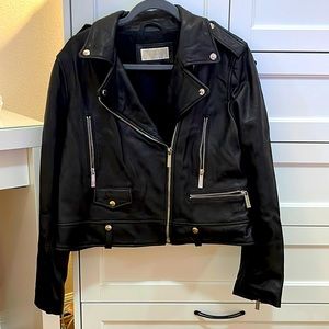 Michael Kors Leather Biker Jacket